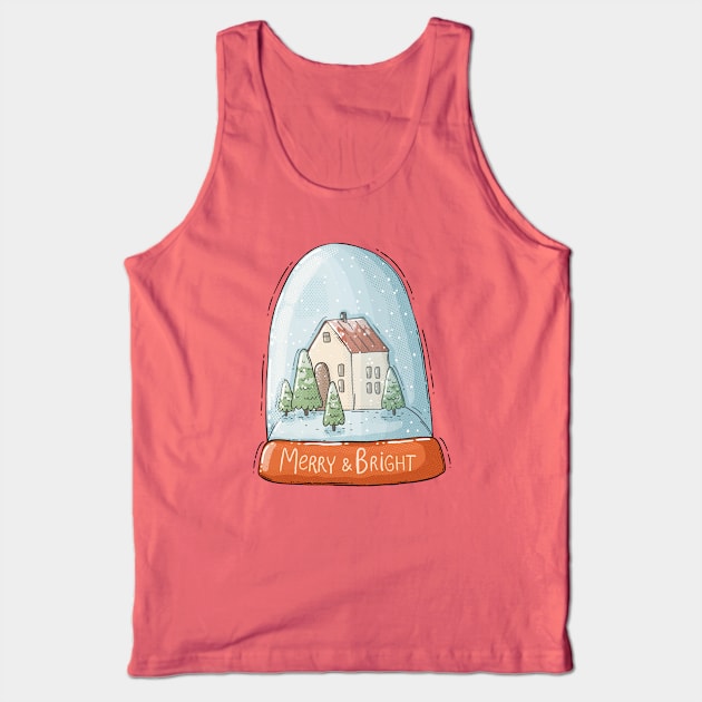 Merry and Bright snow globe Tank Top by Tania Tania